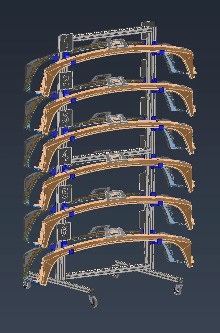 3D model stojanu na díly
